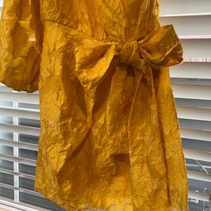 Mango color one shoulder mini dress